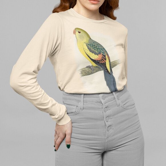 Outfit Bits Tops - Regent Parrot Vintage Print Long Sleeve Graphic Tee T-shirt S M L XL